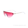 Fashion Europe Fashion Rimless Metal Oversize Lences Designer Sunshades